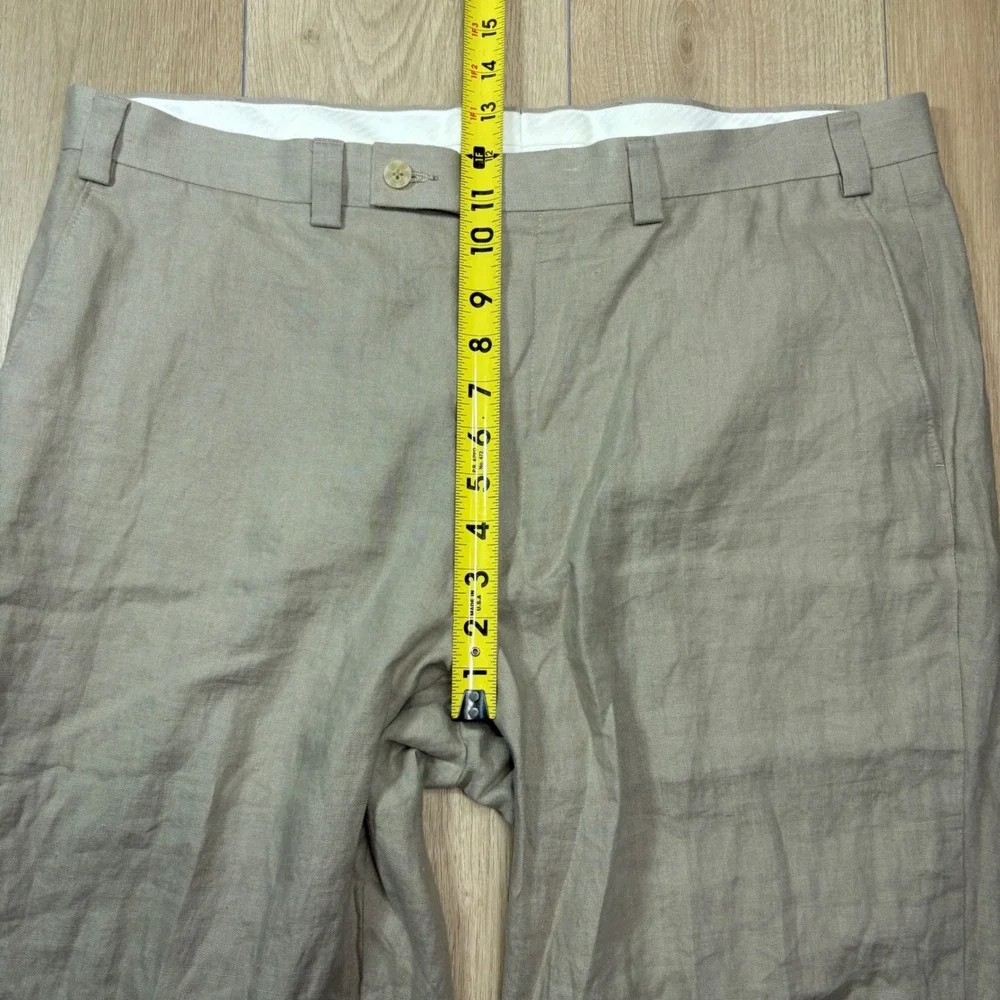 Calvin Klein Mens 100% Linen Pants Tan Beige Straight Leg 38x32 P4900048672